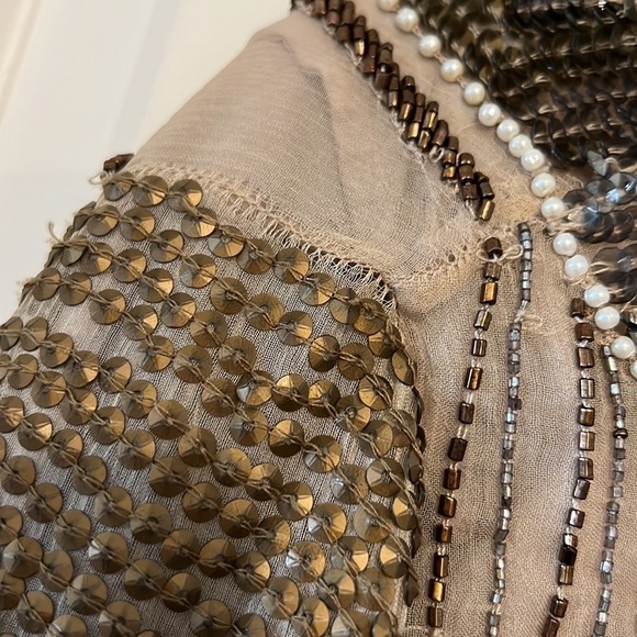 AS by DF Moonlight Creme Bianca Beaded Silk Dress - Picture 9 of 15